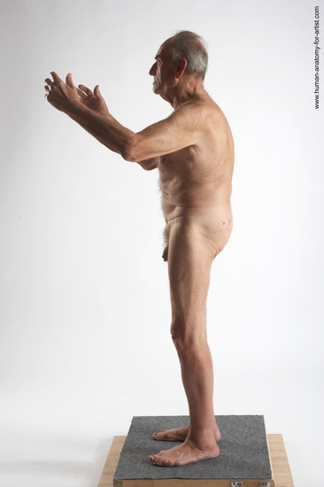 and more Nude Man White Standing poses - ALL Slim Bald Grey Standing poses - simple Realistic