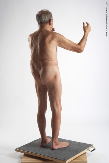 and more Nude Man White Standing poses - ALL Slim Bald Grey Standing poses - simple Realistic