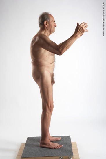 and more Nude Man White Standing poses - ALL Slim Bald Grey Standing poses - simple Realistic