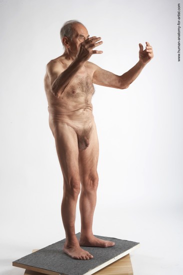 and more Nude Man White Standing poses - ALL Slim Bald Grey Standing poses - simple Realistic