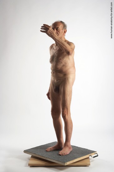 and more Nude Man White Standing poses - ALL Slim Bald Grey Standing poses - simple Realistic