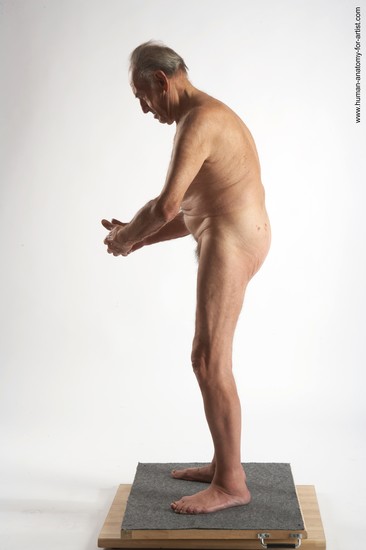 and more Nude Man White Standing poses - ALL Slim Bald Grey Standing poses - simple Realistic