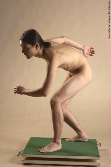 Nude Man Another Standing poses - ALL Slim Long Brown Standing poses - simple Realistic