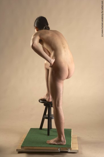 Nude Man Another Standing poses - ALL Slim Long Brown Standing poses - simple Realistic