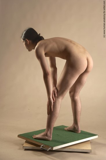 Nude Man Another Standing poses - ALL Slim Long Brown Standing poses - simple Realistic