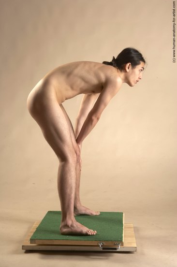 Nude Man Another Standing poses - ALL Slim Long Brown Standing poses - simple Realistic