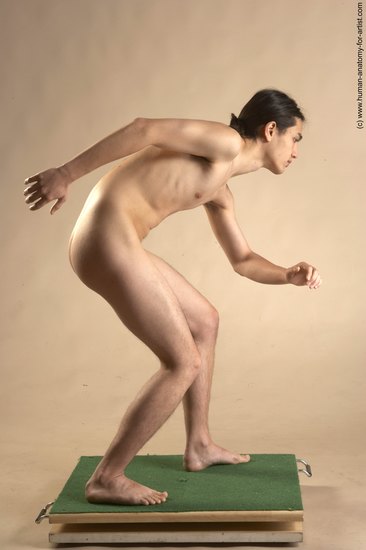 Nude Man Another Standing poses - ALL Slim Long Brown Standing poses - simple Realistic