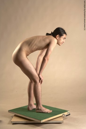 Nude Man Another Standing poses - ALL Slim Long Brown Standing poses - simple Realistic