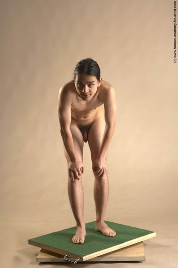 Nude Man Another Standing poses - ALL Slim Long Brown Standing poses - simple Realistic