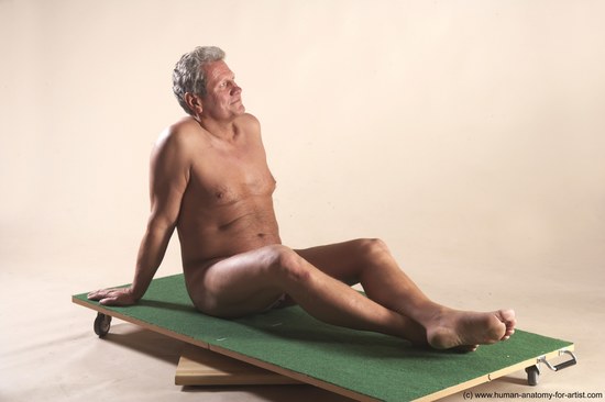 Nude Man White Sitting poses - simple Slim Short Grey Sitting poses - ALL Realistic