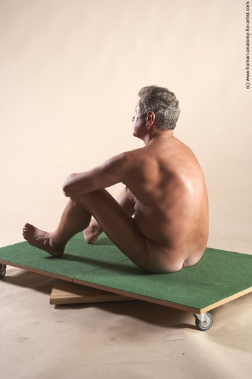 Nude Man White Sitting poses - simple Slim Short Grey Sitting poses - ALL Realistic