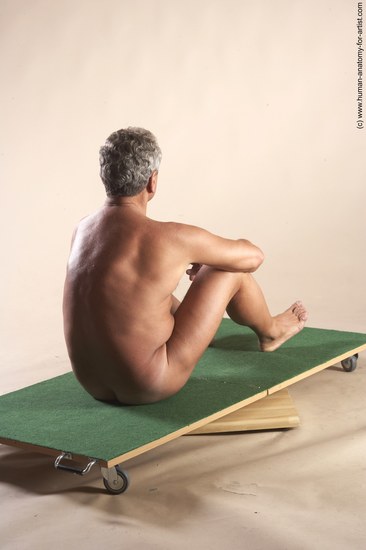 Nude Man White Sitting poses - simple Slim Short Grey Sitting poses - ALL Realistic