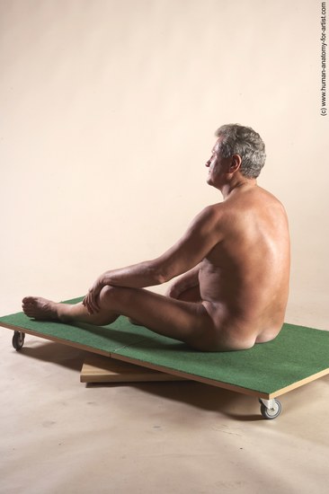 Nude Man White Sitting poses - simple Slim Short Grey Sitting poses - ALL Realistic