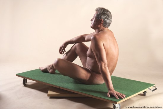 Nude Man White Sitting poses - simple Slim Short Grey Sitting poses - ALL Realistic