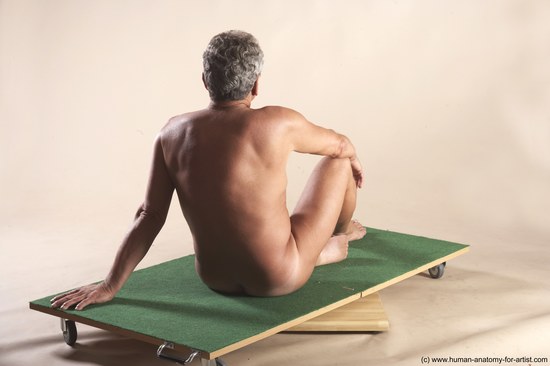 Nude Man White Sitting poses - simple Slim Short Grey Sitting poses - ALL Realistic