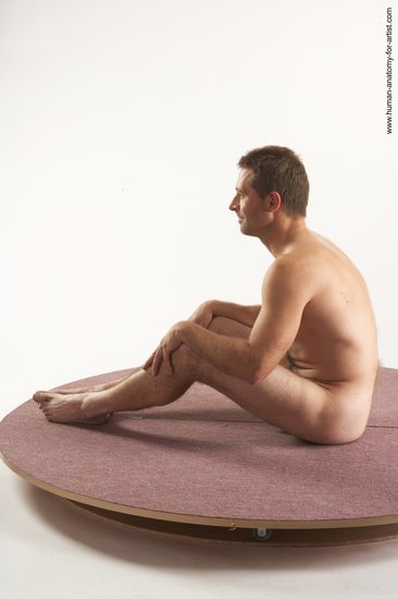 Man White Sitting poses - simple Slim Short Brown Sitting poses - ALL Academic