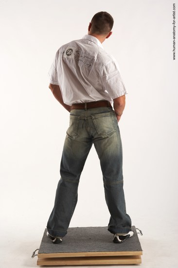 Casual Man White Standing poses - ALL Muscular Short Brown Standing poses - simple Academic