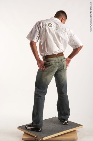 Casual Man White Standing poses - ALL Muscular Short Brown Standing poses - simple Academic