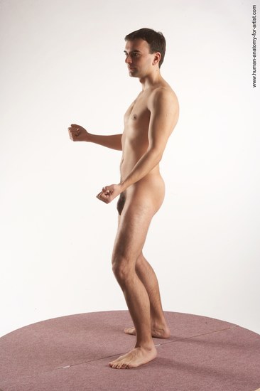 Nude Man White Standing poses - ALL Slim Short Brown Standing poses - simple Realistic