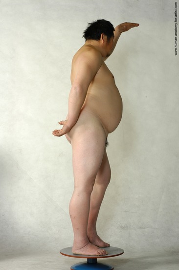 Nude Man Asian Standing poses - ALL Chubby Short Brown Standing poses - simple Realistic