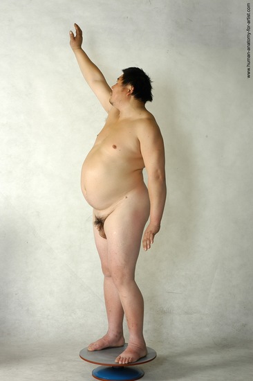 Nude Man Asian Standing poses - ALL Chubby Short Brown Standing poses - simple Realistic