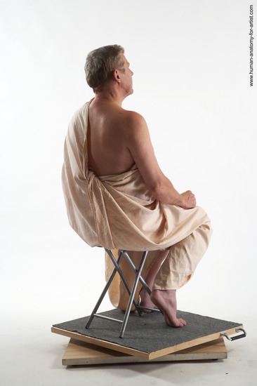 Drape Man White Sitting poses - simple Athletic Short Grey Sitting poses - ALL Academic