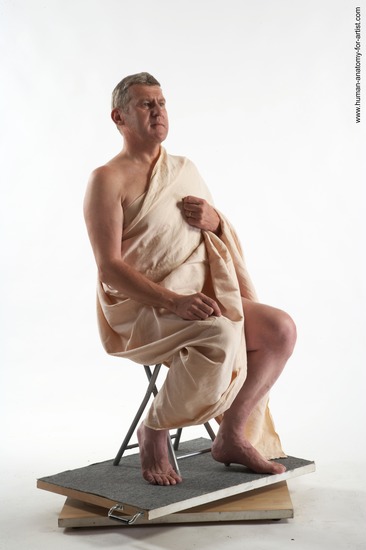 Drape Man White Sitting poses - simple Athletic Short Grey Sitting poses - ALL Academic