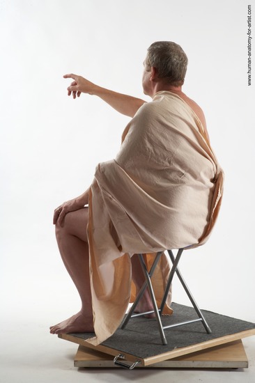 Drape Man White Sitting poses - simple Athletic Short Grey Sitting poses - ALL Academic