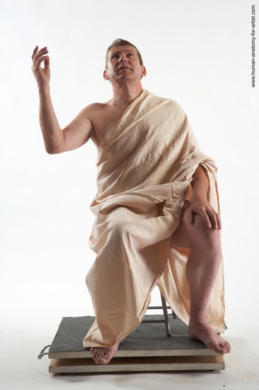 Drape Man White Sitting poses - simple Athletic Short Grey Sitting poses - ALL Academic