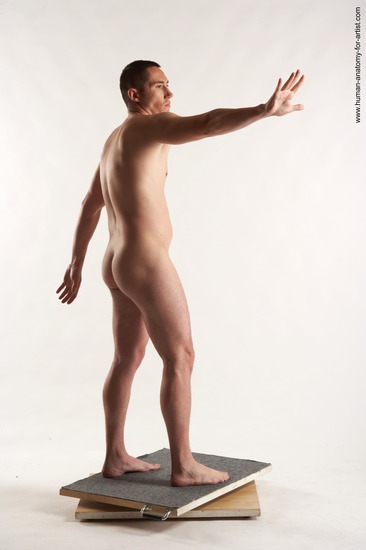 Nude Man White Standing poses - ALL Average Short Brown Standing poses - simple Realistic