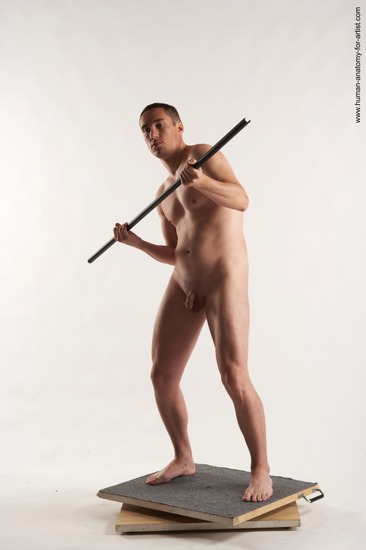 Nude Man White Standing poses - ALL Average Short Brown Standing poses - simple Realistic