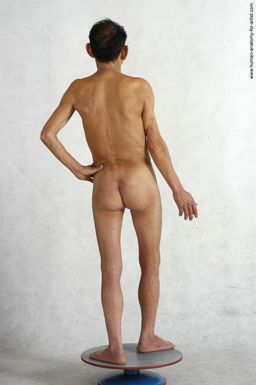 and more Nude Man Asian Standing poses - ALL Slim Short Black Standing poses - simple Realistic