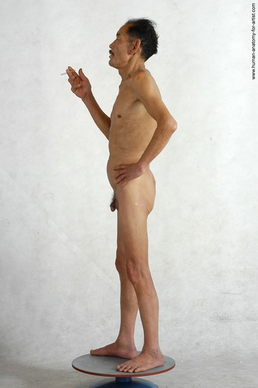 and more Nude Man Asian Standing poses - ALL Slim Short Black Standing poses - simple Realistic