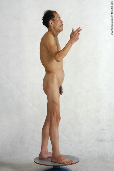 and more Nude Man Asian Standing poses - ALL Slim Short Black Standing poses - simple Realistic