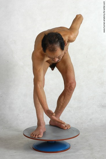 and more Nude Man Asian Standing poses - ALL Slim Short Standing poses - bend over Black Realistic