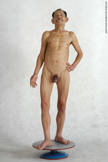 and more Nude Man Asian Standing poses - ALL Slim Short Black Standing poses - simple Realistic