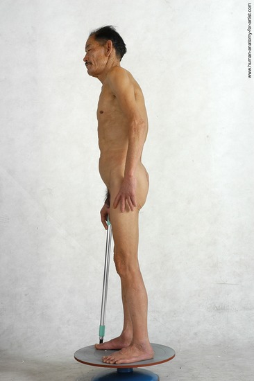 and more Nude Man Asian Standing poses - ALL Slim Short Black Standing poses - simple Realistic