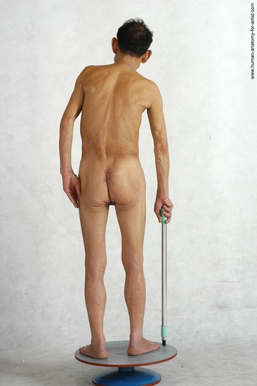 and more Nude Man Asian Standing poses - ALL Slim Short Black Standing poses - simple Realistic