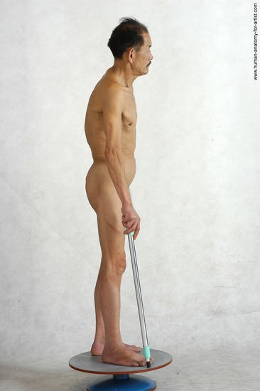 and more Nude Man Asian Standing poses - ALL Slim Short Black Standing poses - simple Realistic