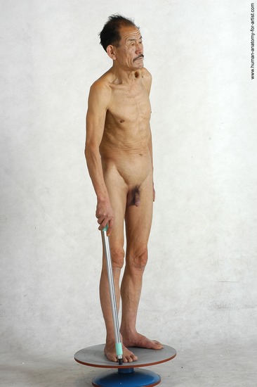 and more Nude Man Asian Standing poses - ALL Slim Short Black Standing poses - simple Realistic