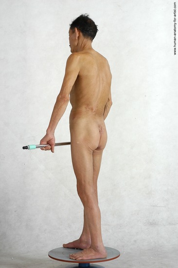 and more Nude Man Asian Standing poses - ALL Slim Short Black Standing poses - simple Realistic