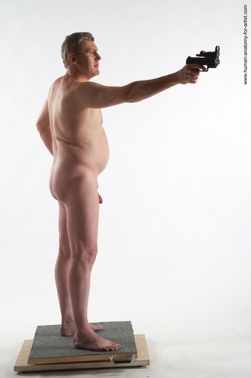 Nude Fighting with gun Man White Standing poses - ALL Average Short Grey Standing poses - simple Realistic