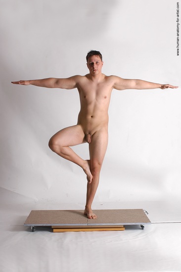 Nude Man White Standing poses - ALL Average Short Brown Standing poses - simple Realistic