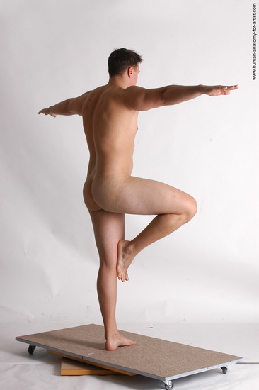 Nude Man White Standing poses - ALL Average Short Brown Standing poses - simple Realistic