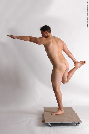 Nude Man White Standing poses - ALL Average Short Brown Standing poses - simple Realistic