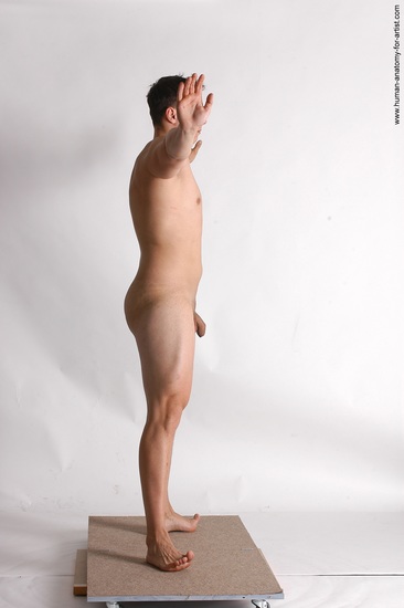 Nude Man White Standing poses - ALL Average Short Brown Standing poses - simple Realistic