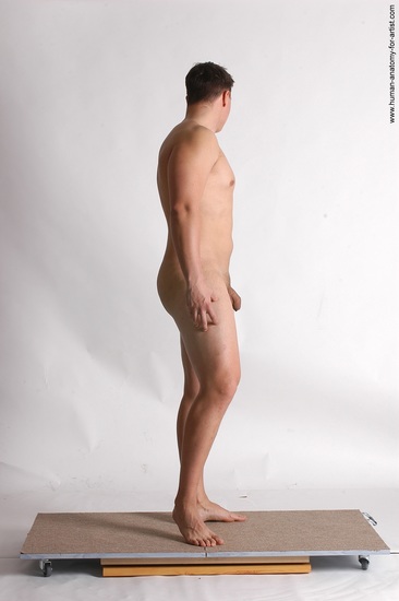 Nude Man White Standing poses - ALL Average Short Brown Standing poses - simple Realistic