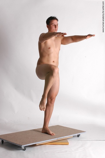 Nude Man White Standing poses - ALL Average Short Brown Standing poses - simple Realistic