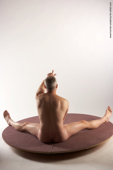 Nude Man White Sitting poses - simple Slim Short Grey Sitting poses - ALL Realistic