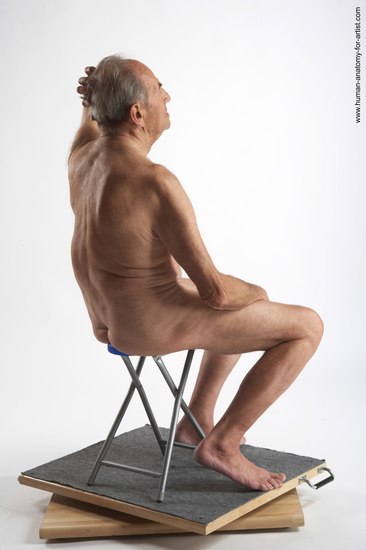 and more Nude Man White Sitting poses - simple Slim Short Brown Sitting poses - ALL Realistic